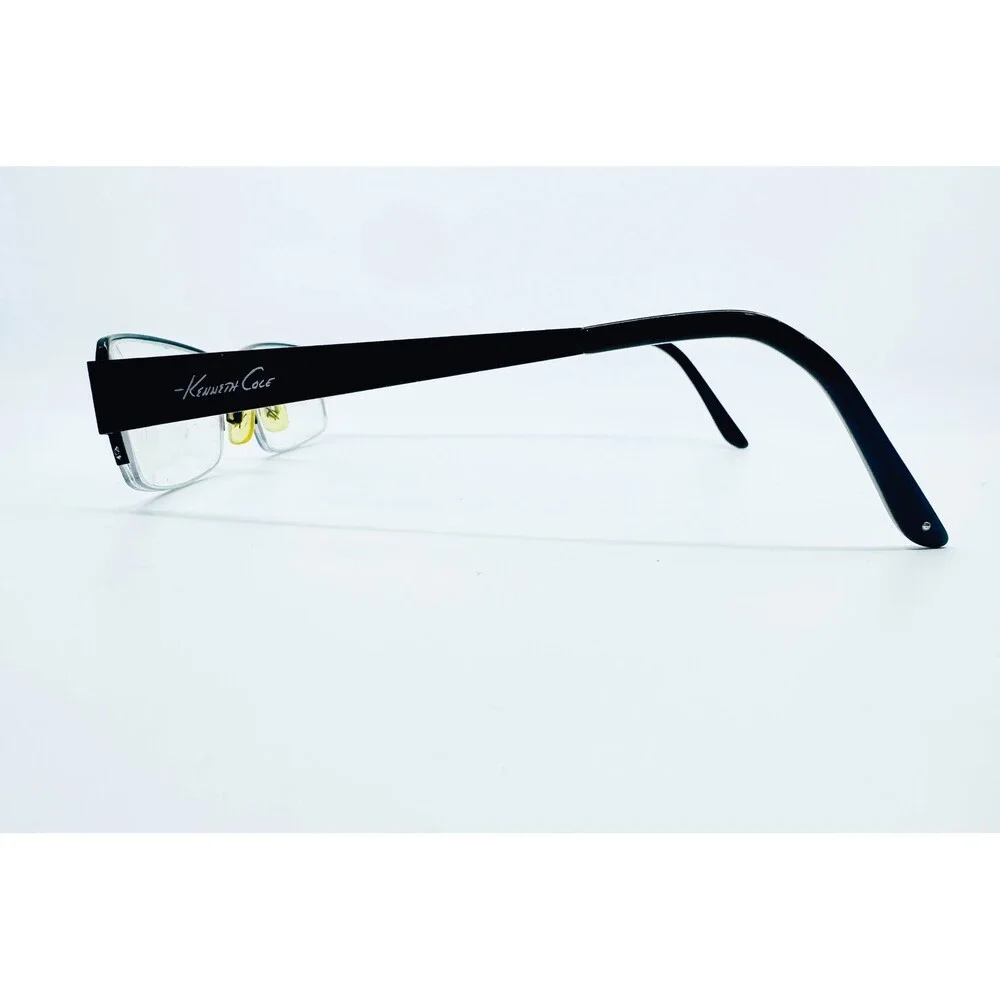 Kenneth Cole Eyeglasses Mens Black KC0186 Rectangular Half Rim 56-18-145